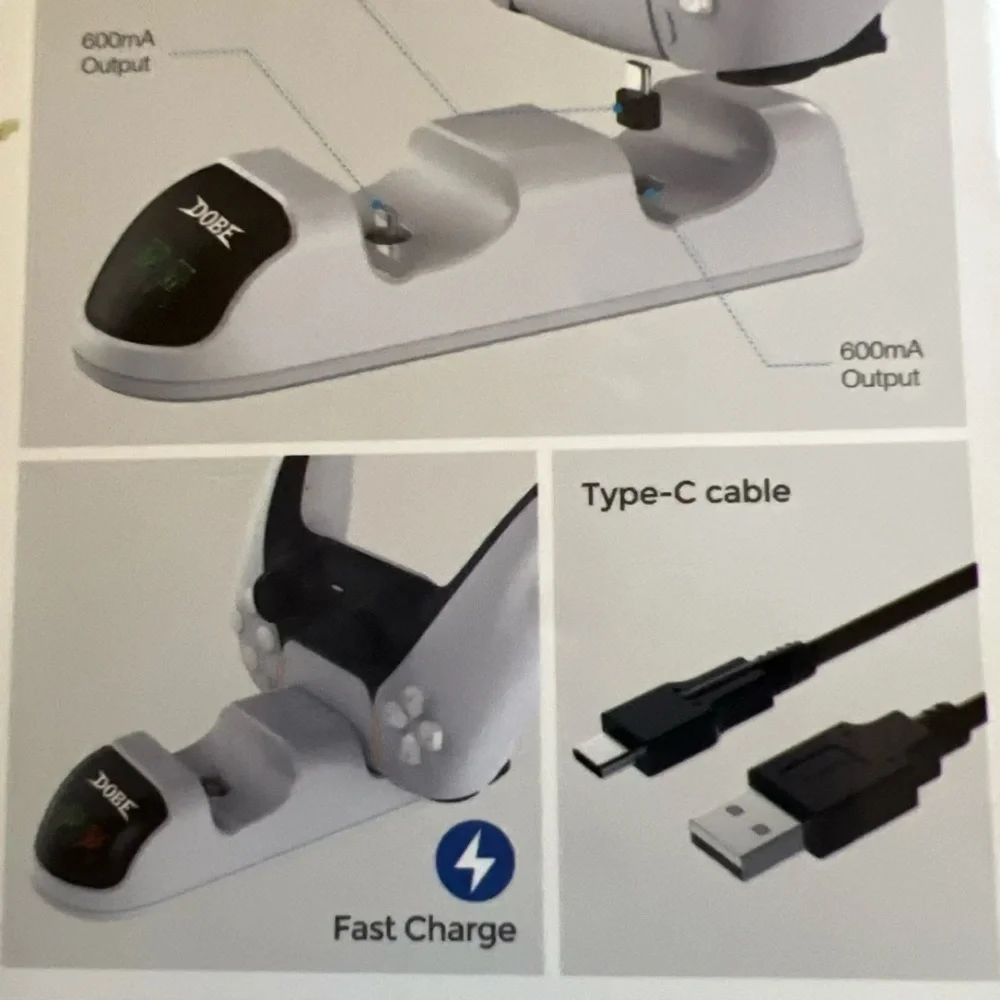 Dual Controller Charging Station - Black and White